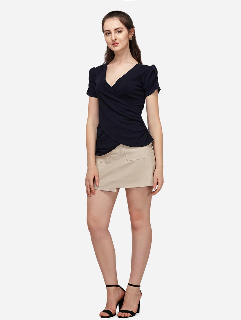 overlap neck solid top - 17793656 - Standard Image - 3