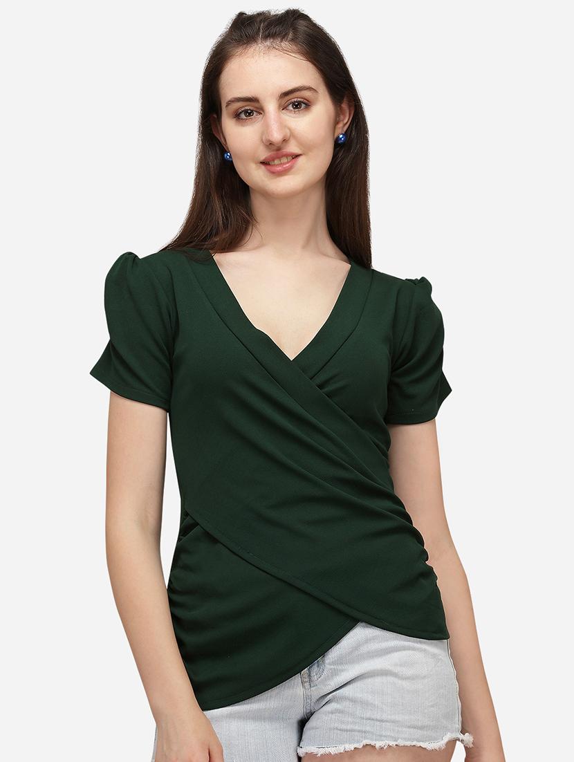 overlap neck solid top - 17793657 - Zoom Image - 0