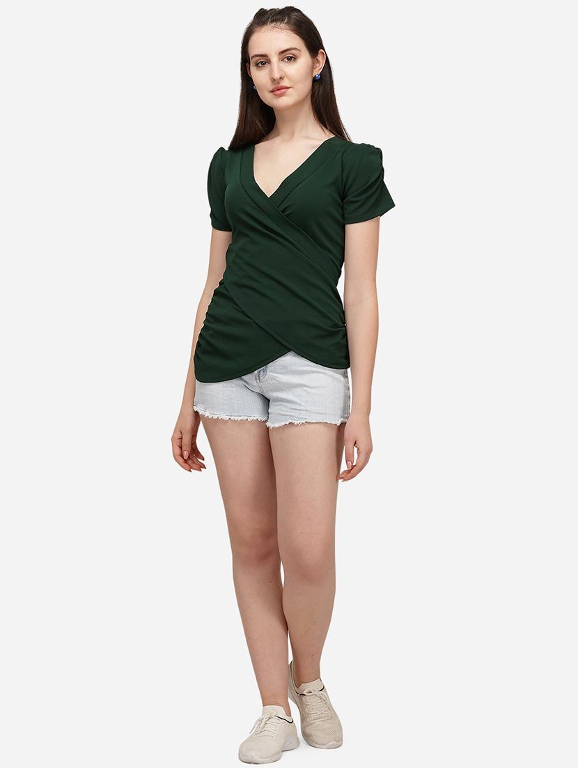 overlap neck solid top - 17793657 - Standard Image - 3