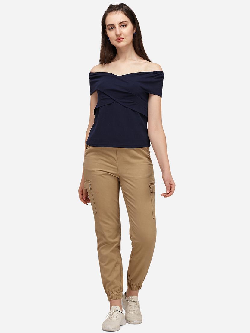 off shoulder solid top - 17793668 - Standard Image - 3