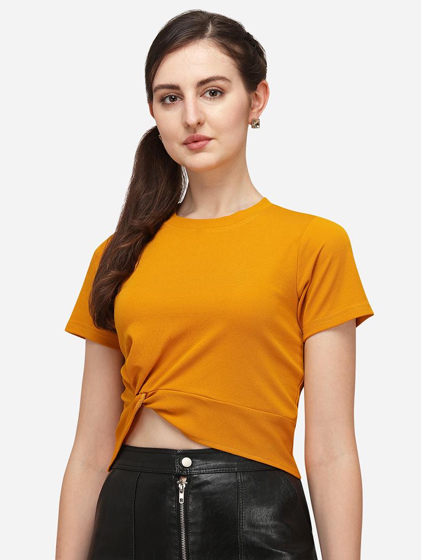 crew neck solid crop top - 17793677 -  Zoom Image - 0