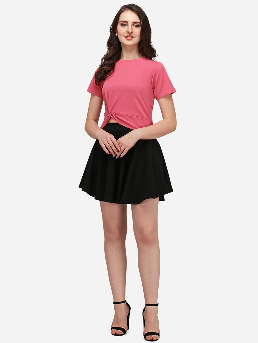 crew neck solid crop top - 17793678 - Standard Image - 3