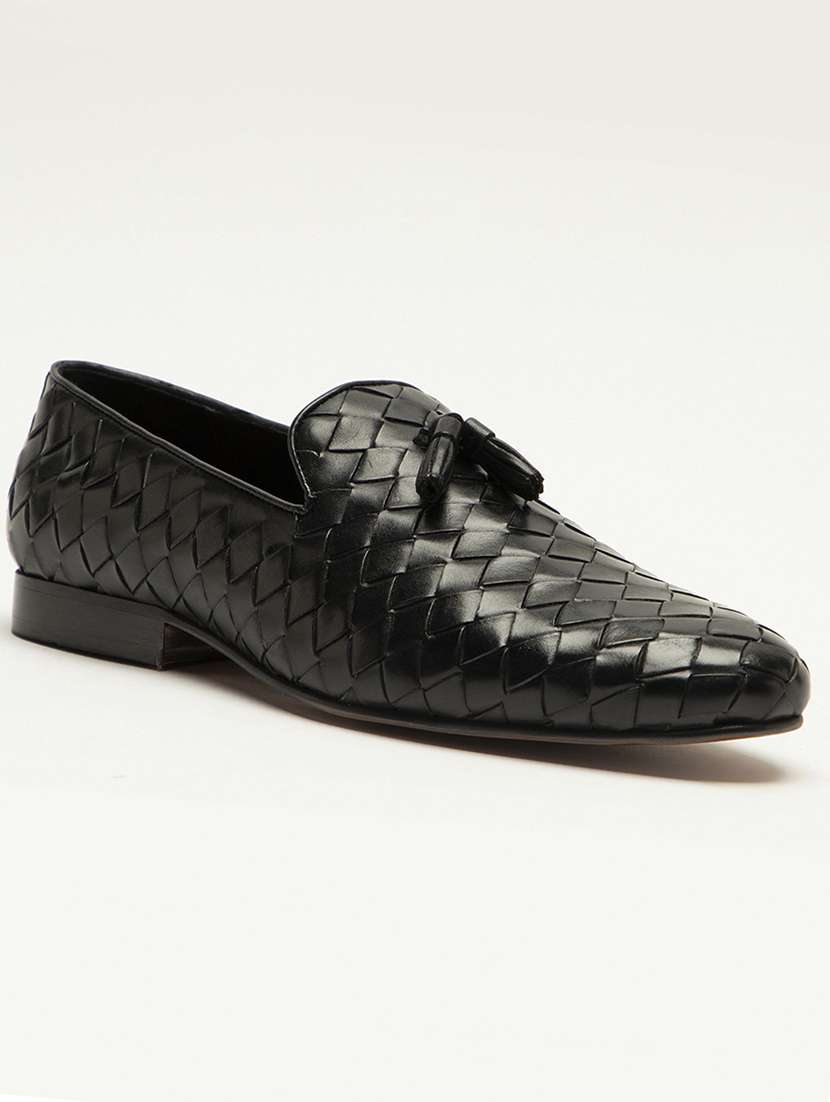 Buy online Black Leather Slip On Loafers from Casual Shoes for Men
