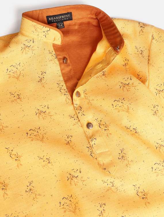 yellow printed kurta pajama set - 17793953 -  Standard Image - 3