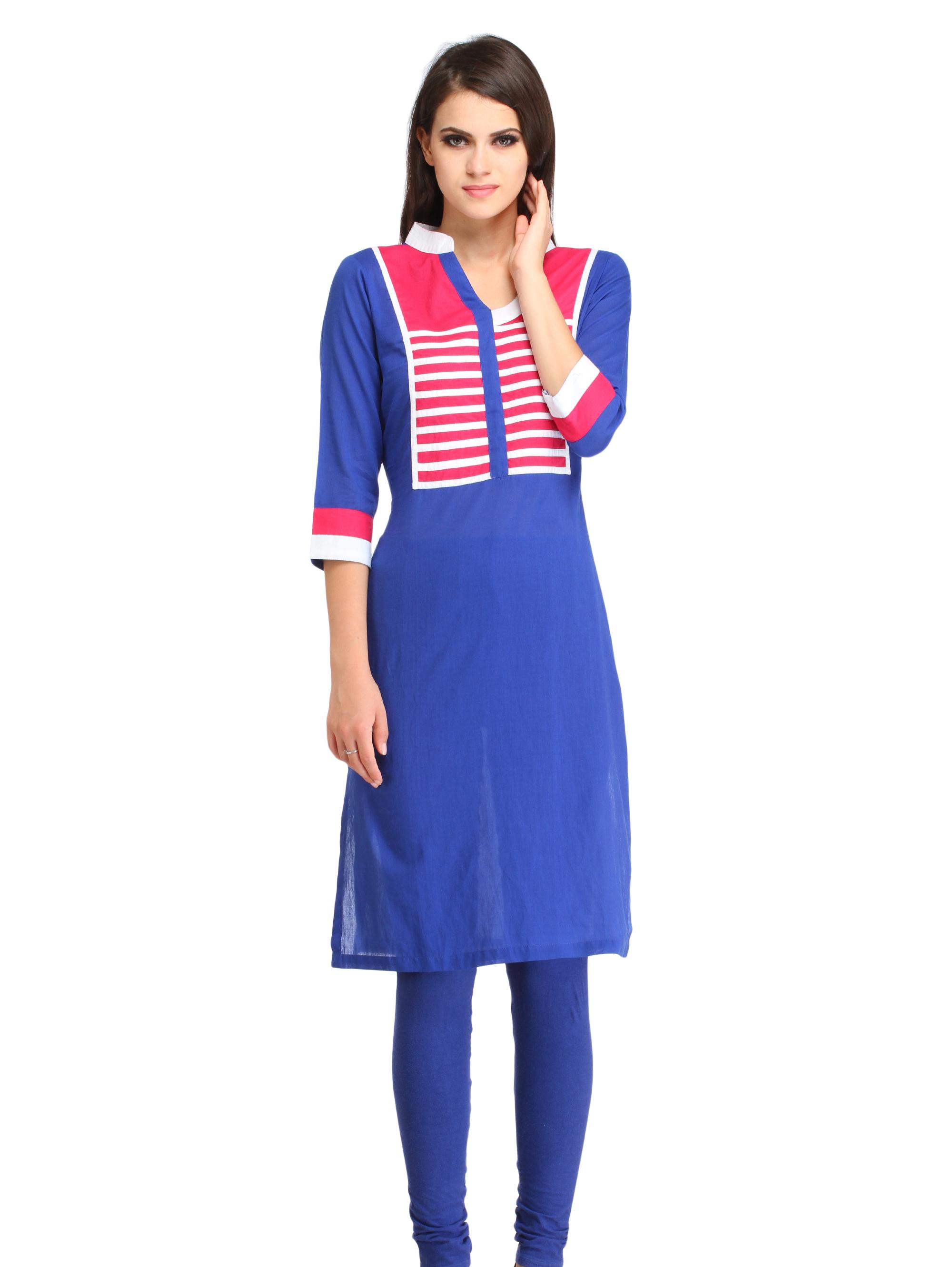 harshaya-g royalblue cotton kurtis - 17794046 - Zoom Image - 0