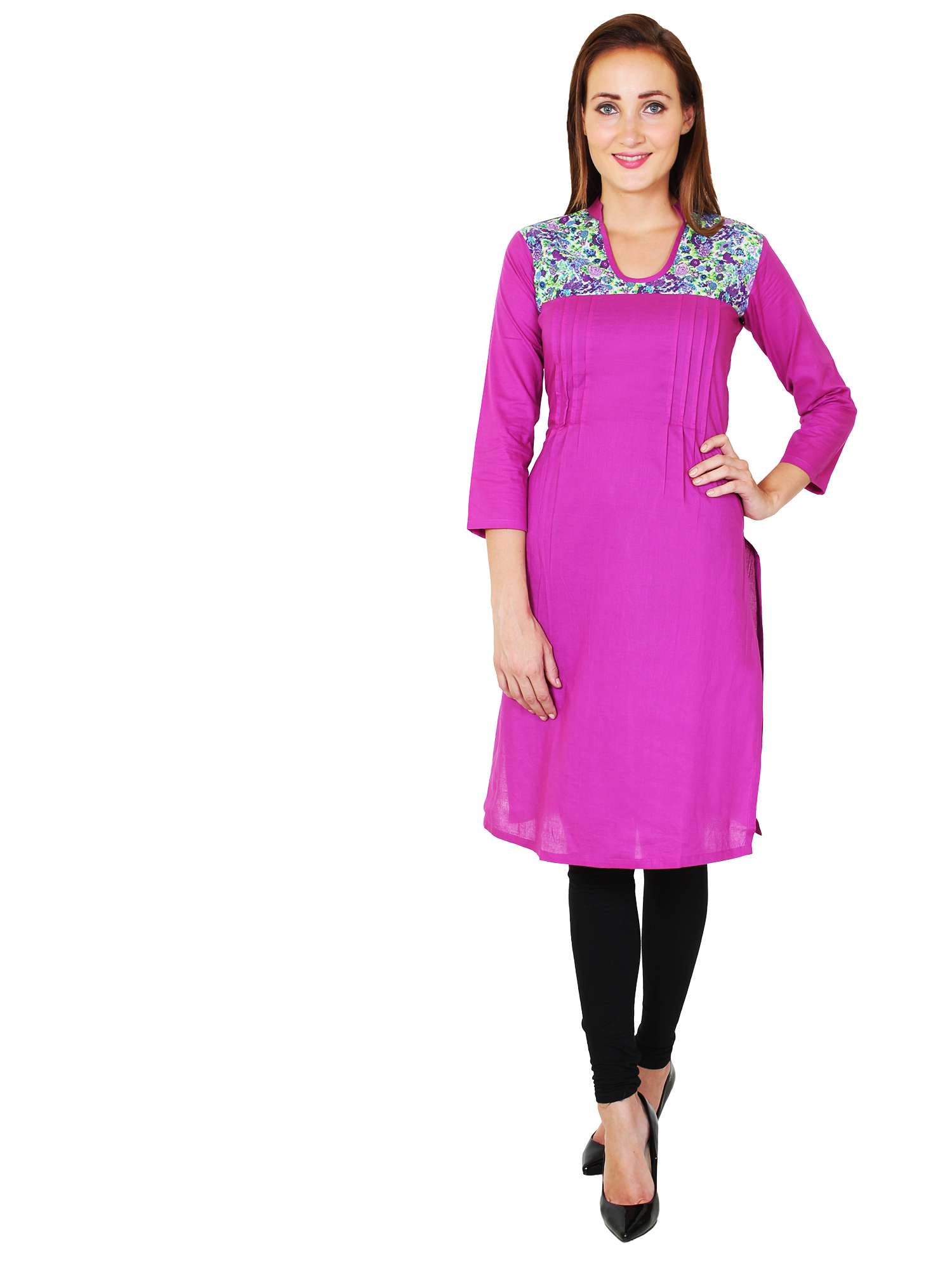 harshaya-g purple 100% cotton kurtis - 17794052 - Zoom Image - 0