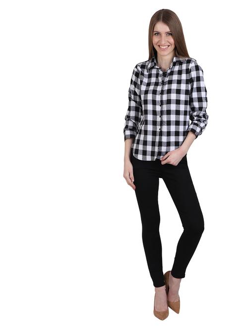 harshaya-g whit,black multi check top - 17794196 - Standard Image - 0