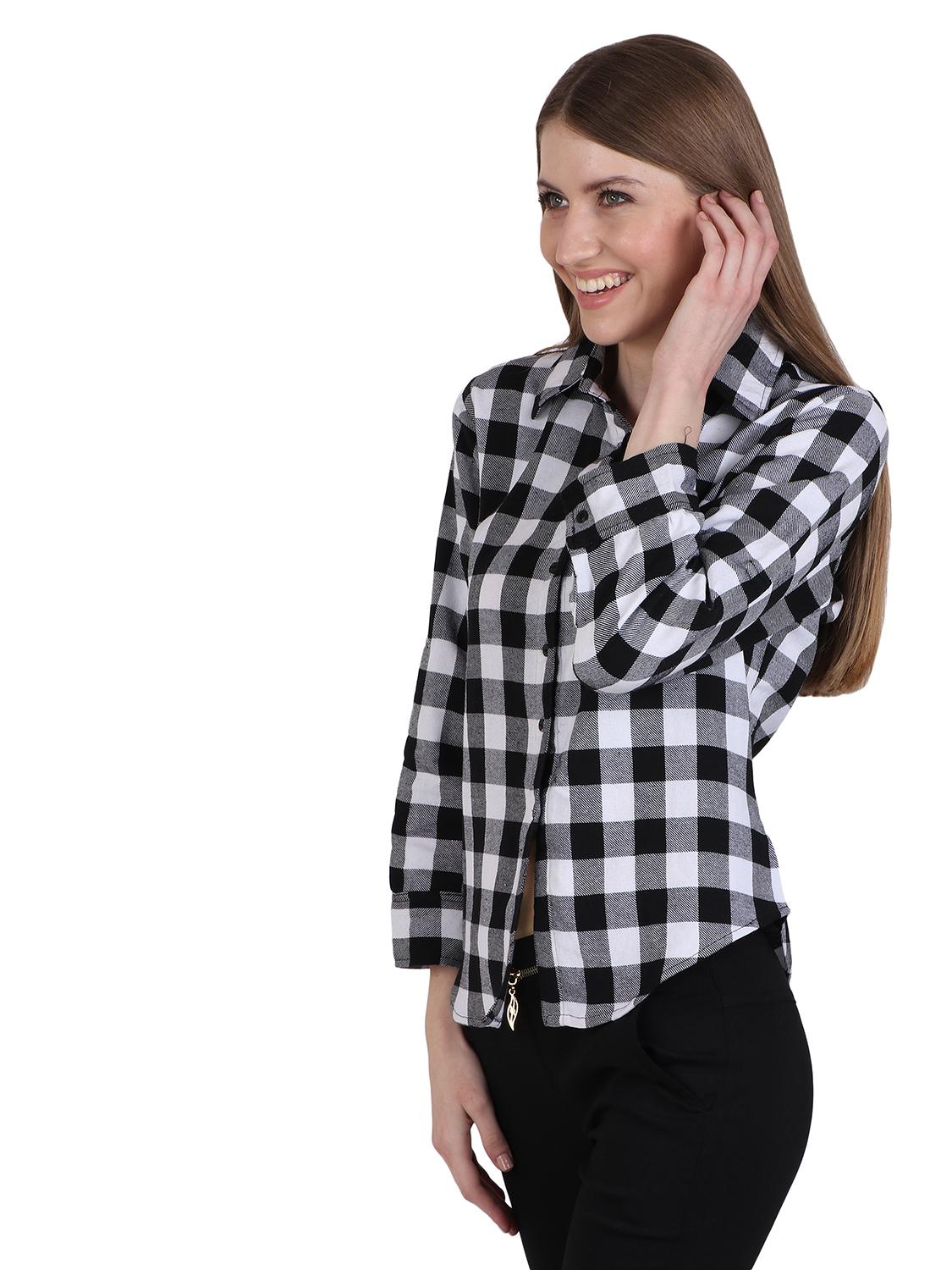 harshaya-g whit,black multi check top - 17794196 - Standard Image - 3