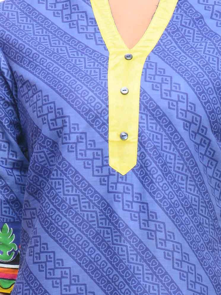 harshaya-g blue cotton kurtis - 17794264 - Standard Image - 3