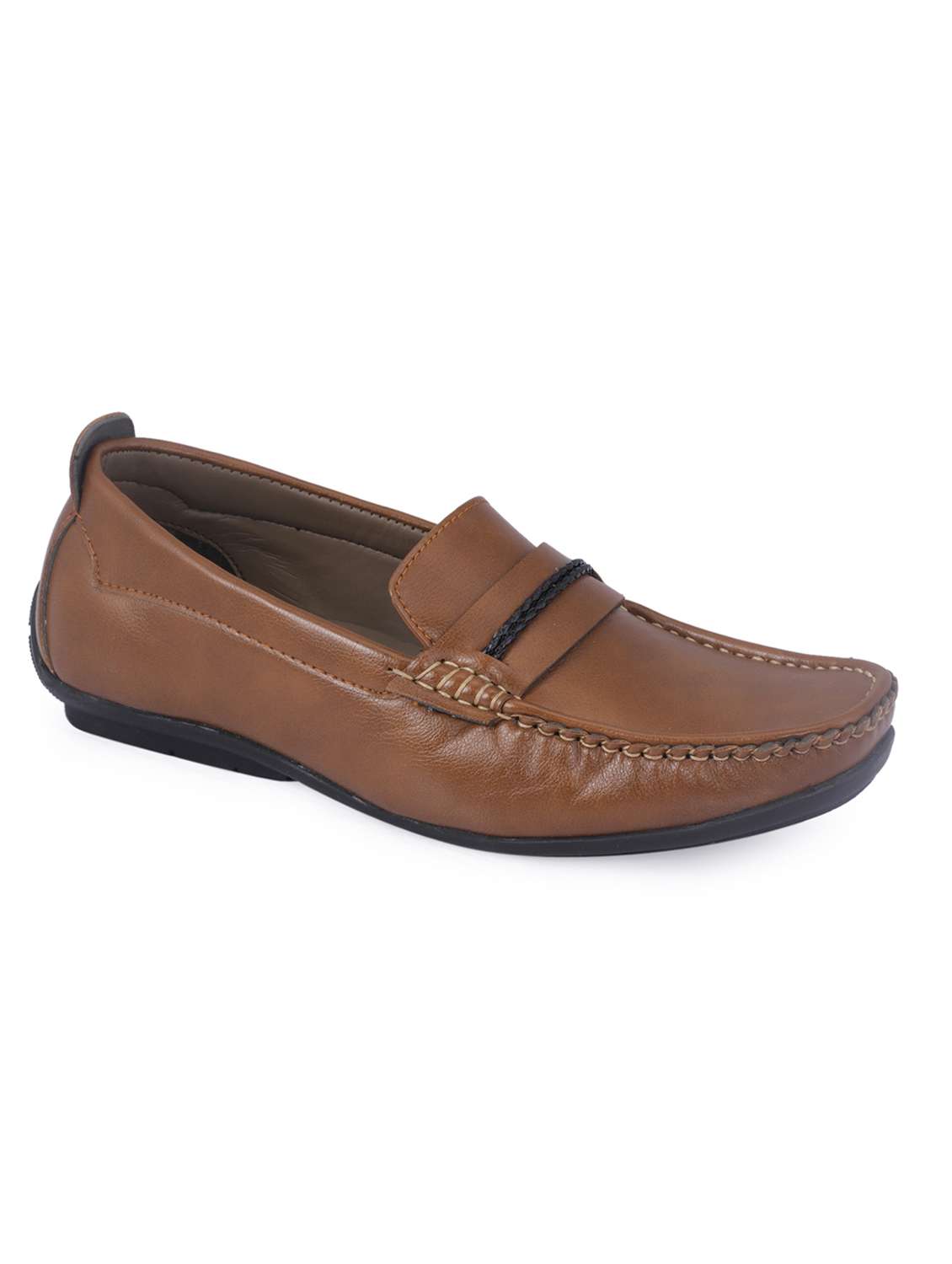 brown leather slip on loafers