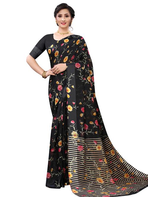 floral woven saree with blouse - 17794912 -  Standard Image - 0