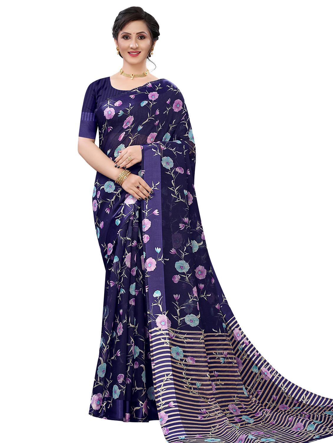 floral woven saree with blouse - 17794913 -  Zoom Image - 0