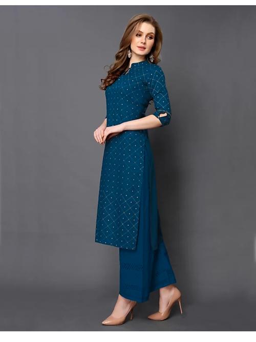 dark blue rayon kurti - 17795341 - Standard Image - 0
