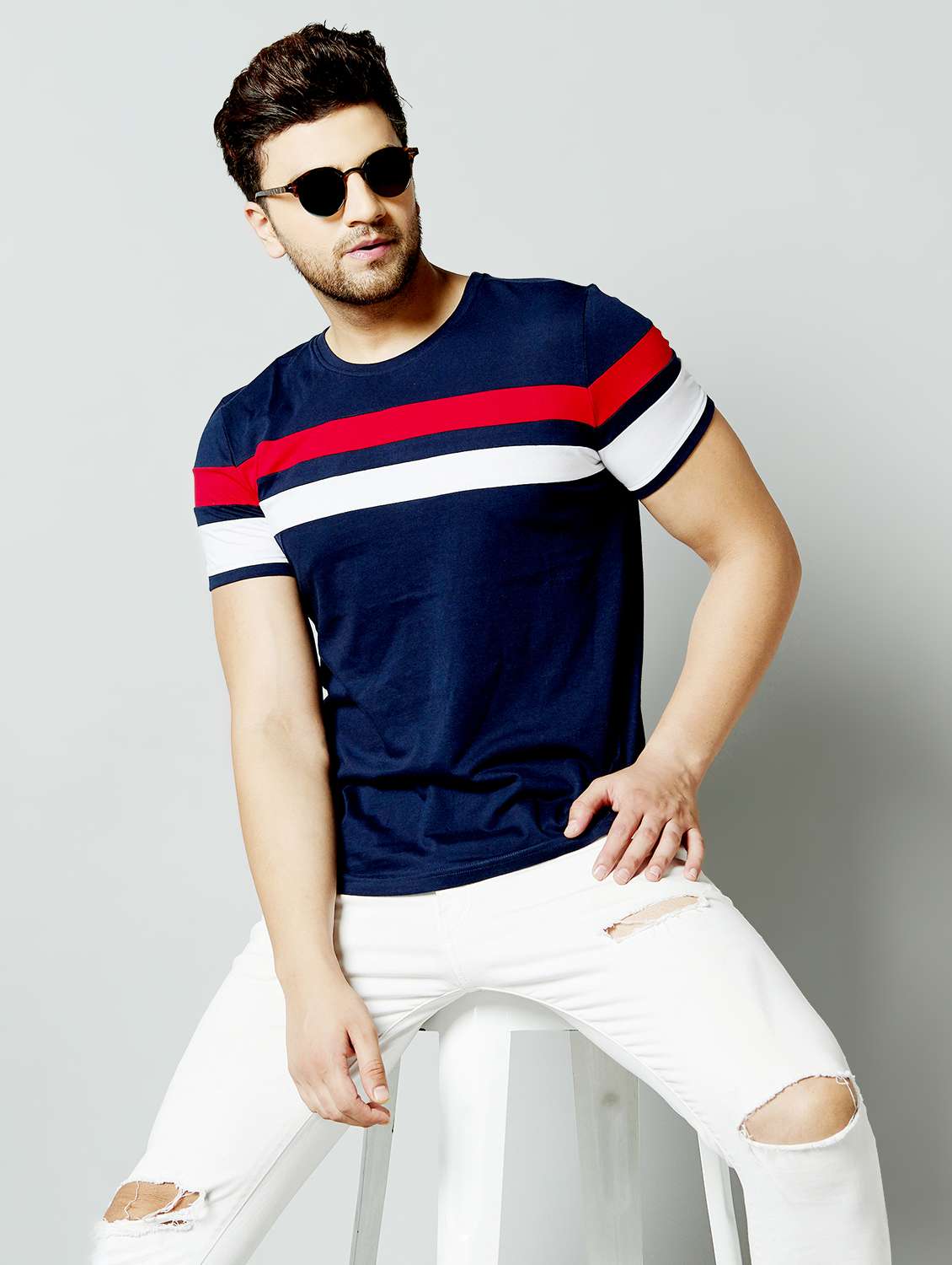 multi colored color block t-shirt - 17795424 -  Standard Image - 3