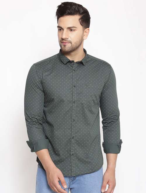 mens polka dots casual shirt - 17795922 - Standard Image - 0
