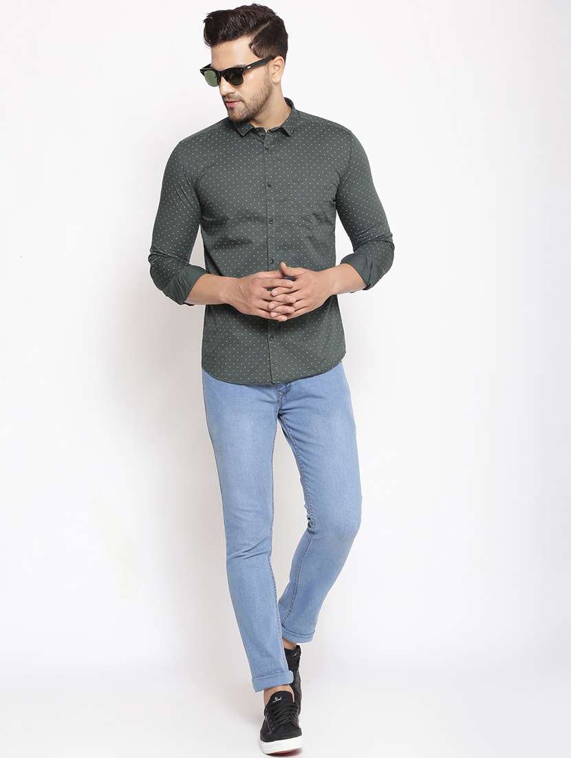 mens polka dots casual shirt - 17795922 - Standard Image - 3