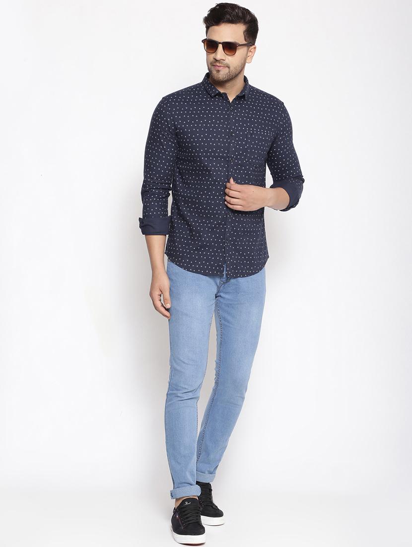 mens geometric casual shirt - 17795949 - Standard Image - 3