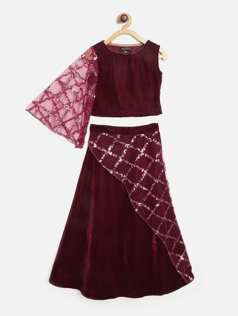 purple silk blend lehenga choli