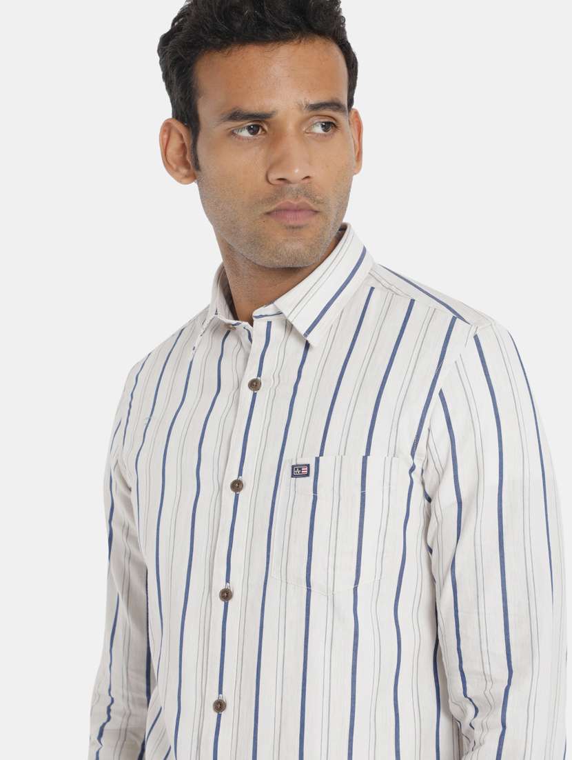 White Striped Casual Shirt from shirts 