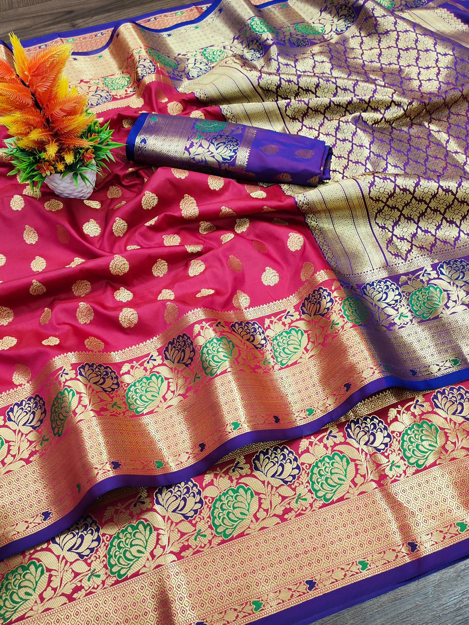 saree :- lichi silk saree with - 17798238 - Zoom Image - 0