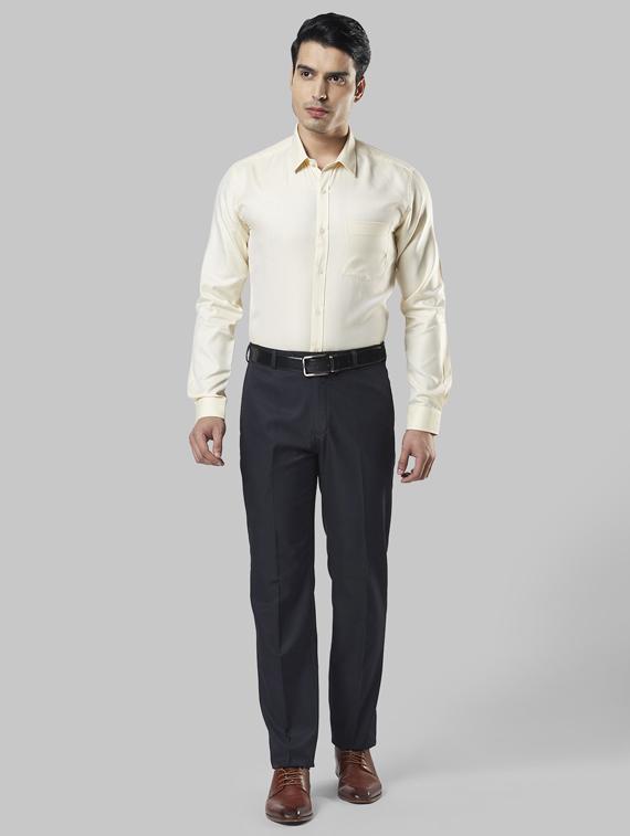 grey striped flat front formal trouser - 17799479 - Standard Image - 5