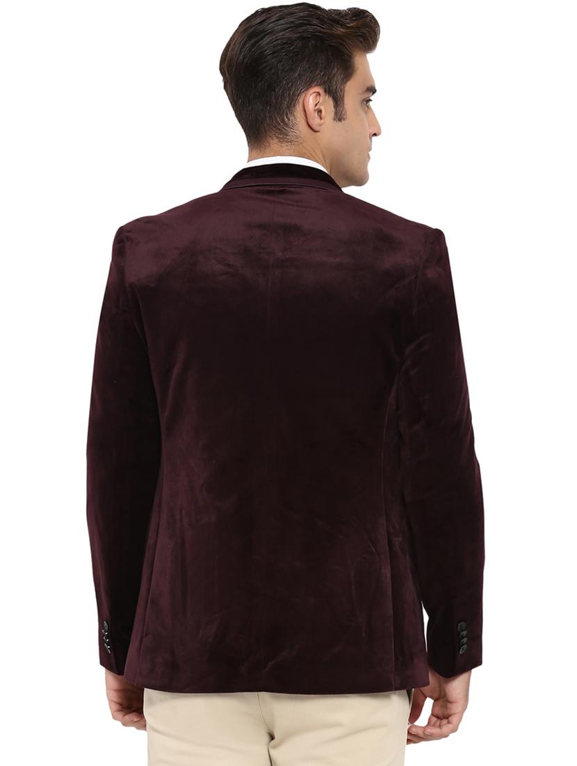 red solid single breasted formal blazer - 17800189 - Standard Image - 3
