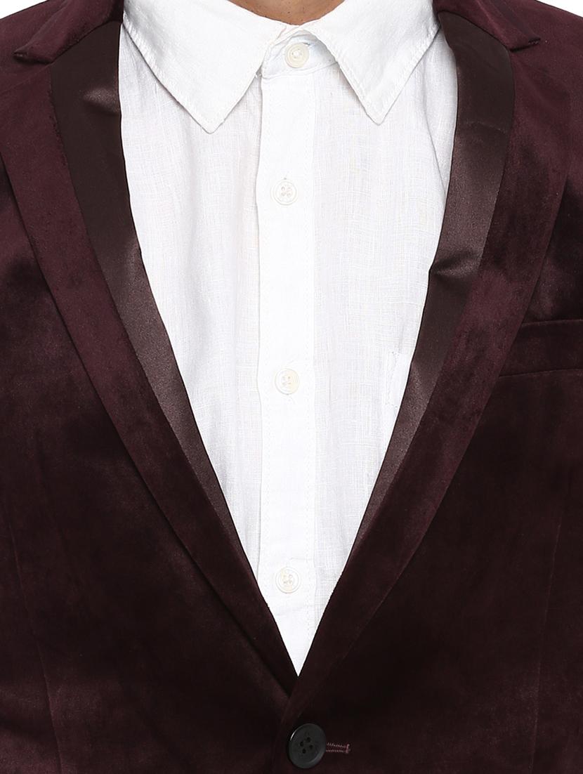 red solid single breasted formal blazer - 17800189 - Standard Image - 5