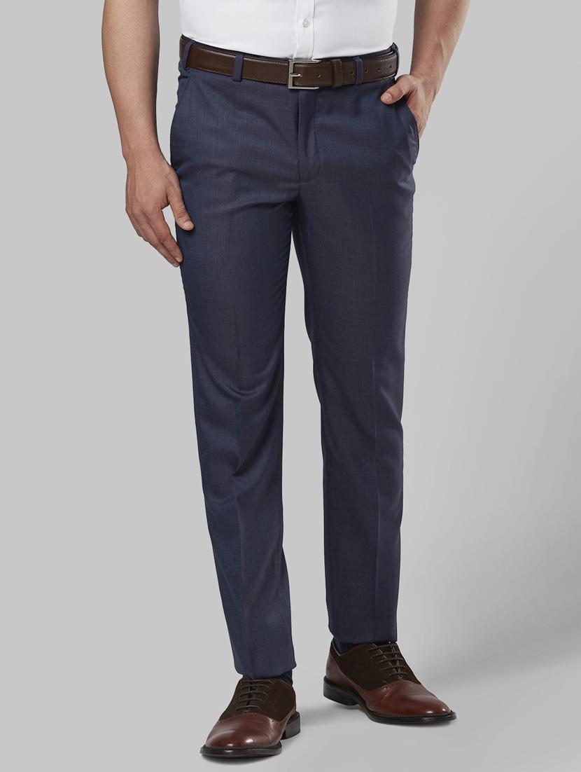 grey textured flat front formal trouser - 17800342 -  Zoom Image - 0