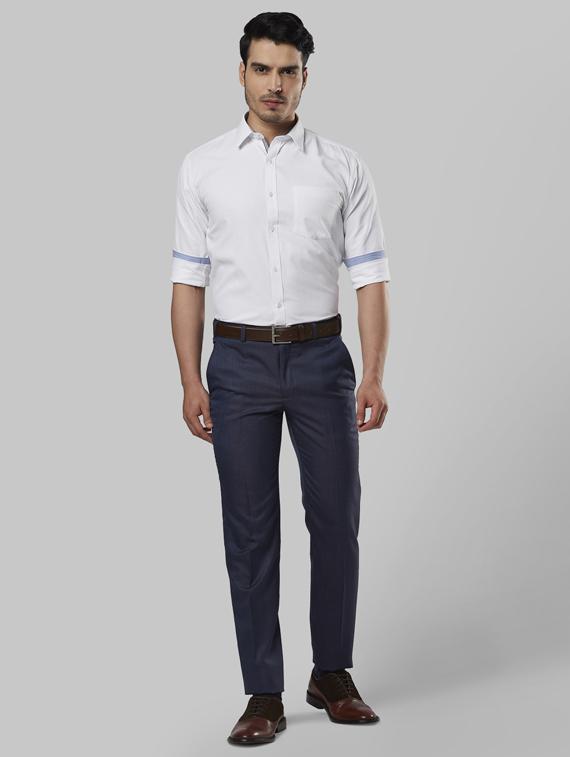 grey textured flat front formal trouser - 17800342 - Standard Image - 5