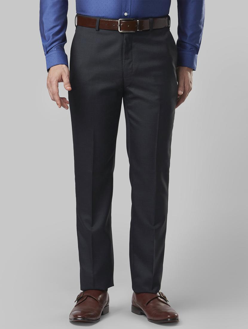 grey textured flat front formal trouser - 17800360 - Zoom Image - 0