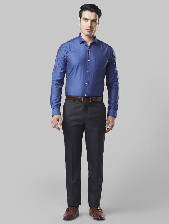 grey textured flat front formal trouser - 17800360 - Standard Image - 5