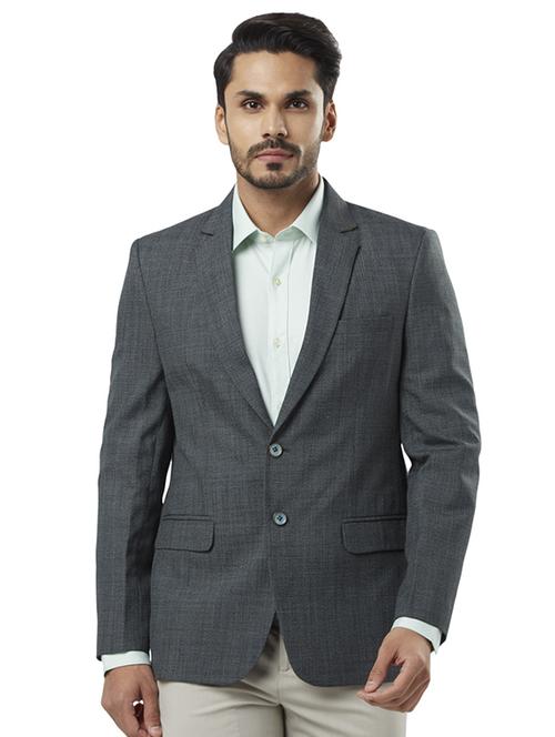 green solid single breasted formal blazer - 17800433 - Standard Image - 0