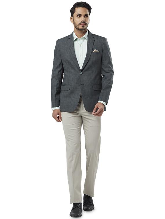 green solid single breasted formal blazer - 17800433 - Standard Image - 3