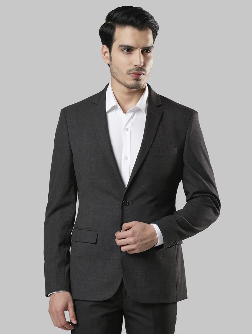 grey checkered single breasted formal blazer - 17800446 -  Zoom Image - 0
