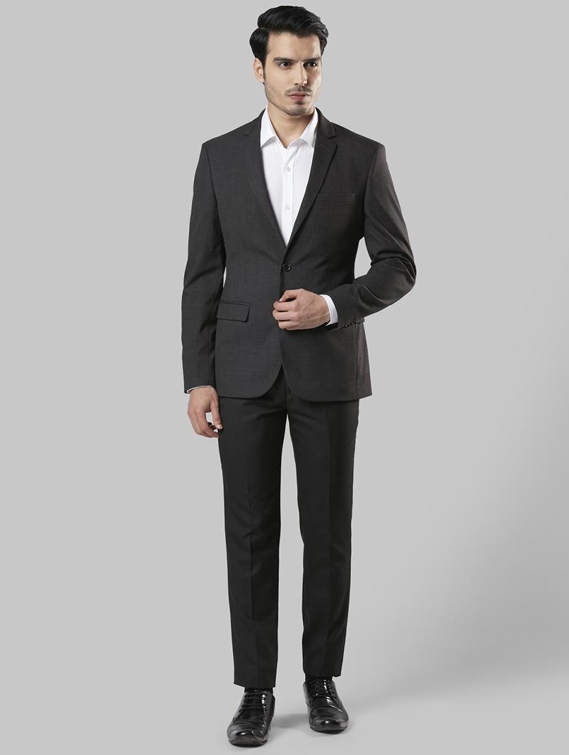 grey checkered single breasted formal blazer - 17800446 - Standard Image - 3