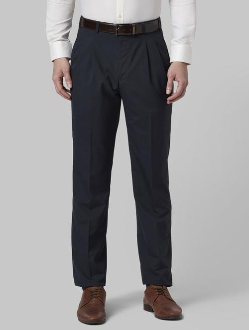 dark blue pleated formal trouser - 17800544 - Standard Image - 0
