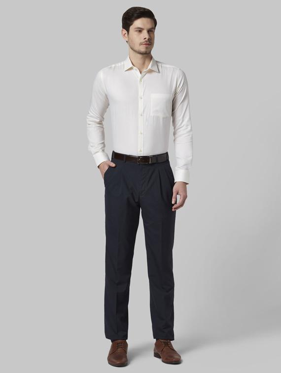 dark blue pleated formal trouser - 17800544 - Standard Image - 3