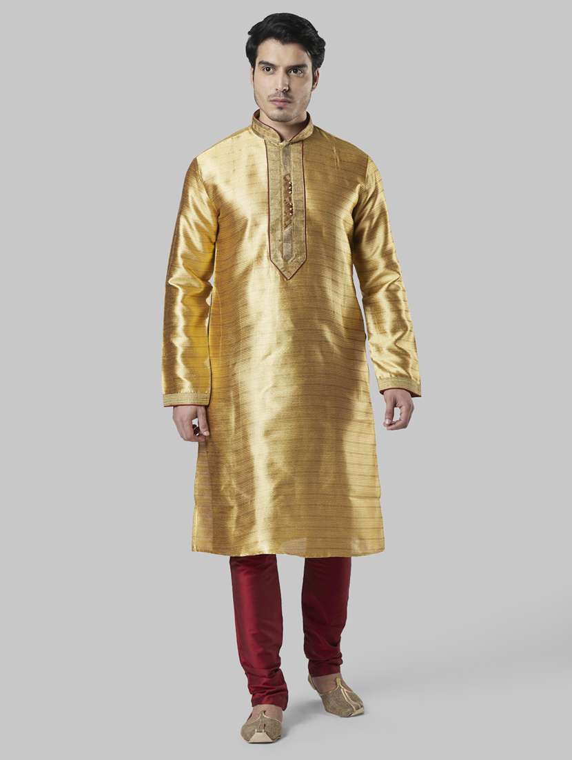 gold striped long kurta