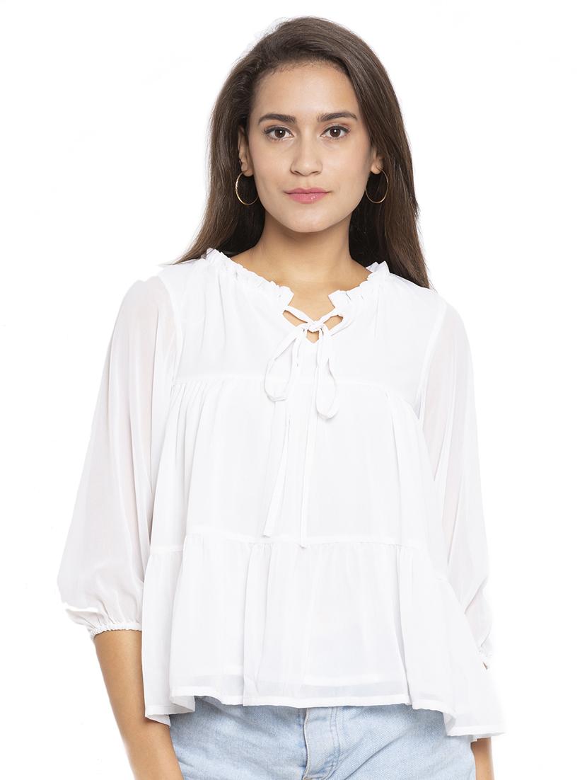 tie up neck solid top  - 17801780 -  Zoom Image - 0
