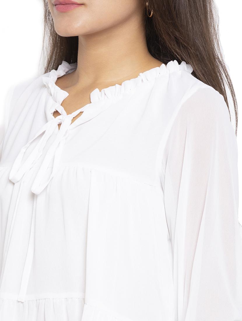 tie up neck solid top - 17801780 - Standard Image - 3