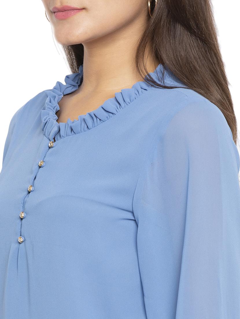 bell sleeved frill detail top - 17801799 - Standard Image - 3