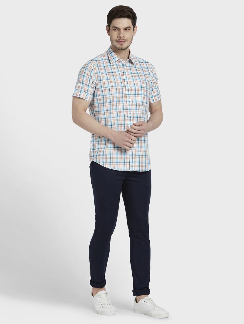 cream checkered casual shirt - 17801844 - Standard Image - 3