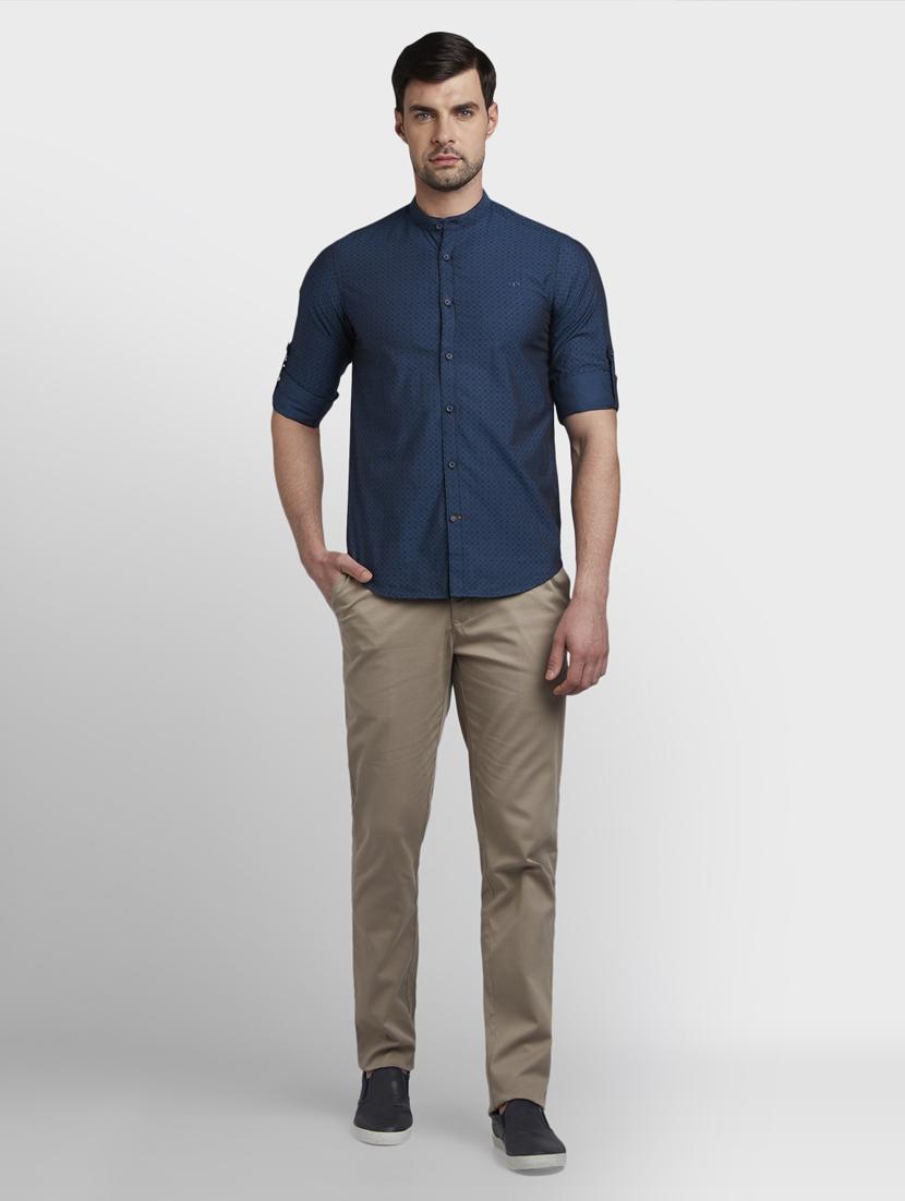 navy blue printed casual shirt - 17801884 - Standard Image - 3