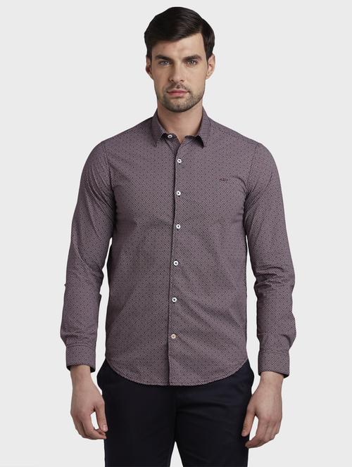 maroon printed casual shirt - 17801885 - Standard Image - 0