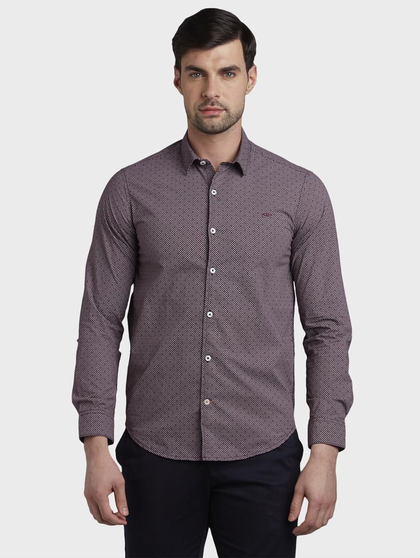 maroon printed casual shirt - 17801885 - Zoom Image - 0