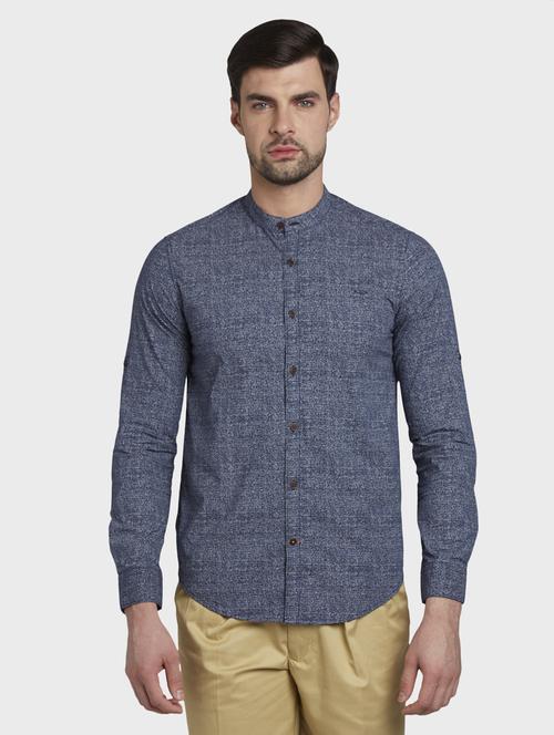 navy blue printed casual shirt - 17801891 -  Standard Image - 0