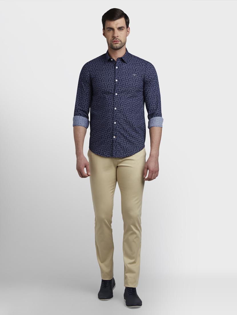 navy blue printed casual shirt - 17801896 - Standard Image - 3