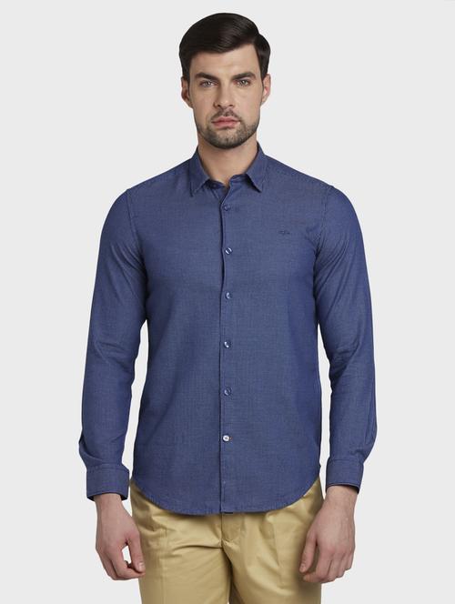navy blue printed casual shirt - 17801902 -  Standard Image - 0