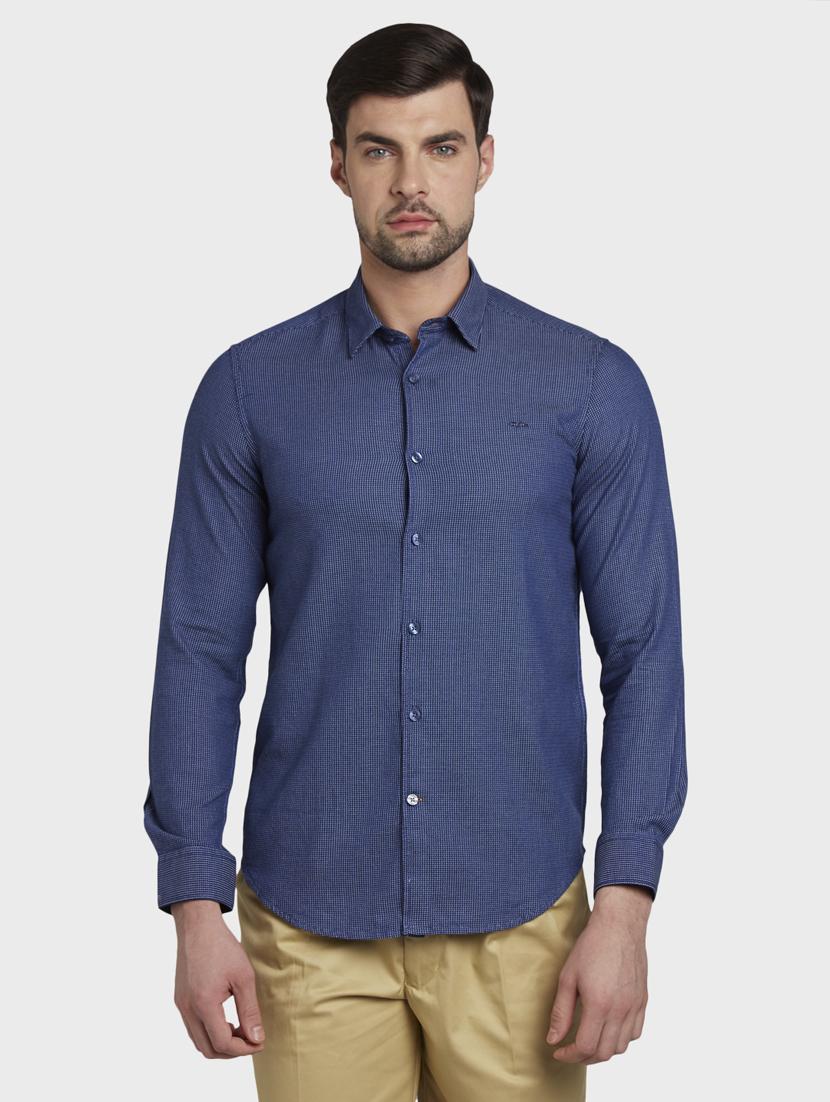 navy blue printed casual shirt - 17801902 -  Zoom Image - 0