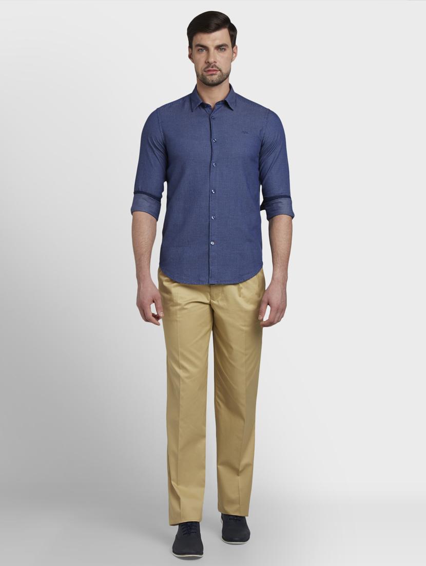 navy blue printed casual shirt - 17801902 - Standard Image - 3